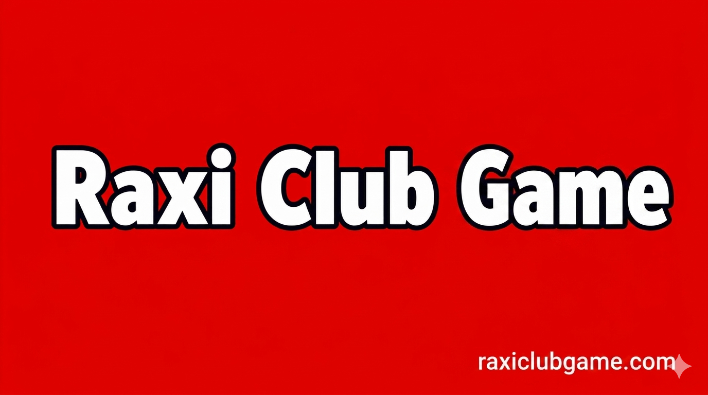 Raxi Club Login website promotion image with bold white text